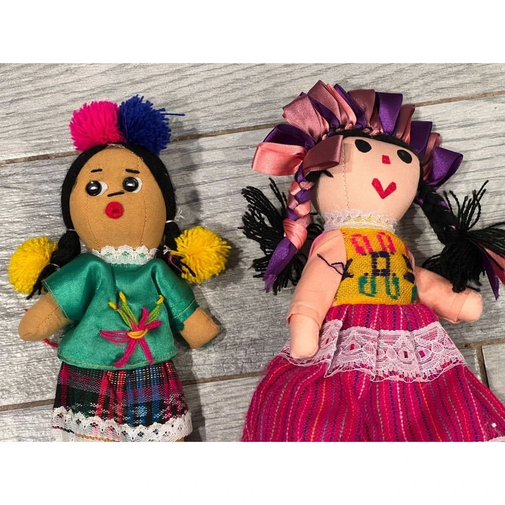 Mexican Rag‎ Dolls Set 2 Navajo Traditional Maria Folk Art Handmade Otomi Native